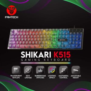 TIPKOVNICA GAMING ŽIČNA FANTECH SHIKARI K515 CRNA