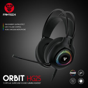 SLUŠALICE ŽIČNE GAMING FANTECH 7.1 ORBIT HG25 CRNE