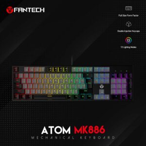 TIPKOVNICA GAMING ŽIČNA MEHANIČKA FANTECH ATOM104 RED SW. MK886V2 SIVA