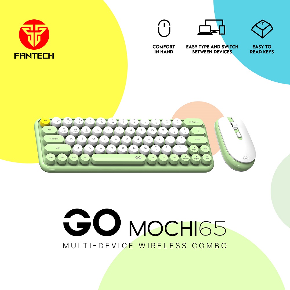 SET BEŽIČNI MIŠ I TIPKOVNICA FANTECH MOCHI 65 WK896 BS SIVO-BIJELA - Slika 5