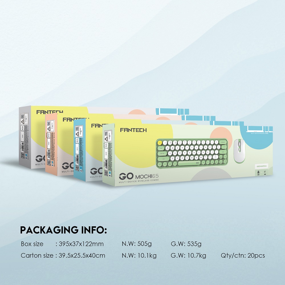 SET BEŽIČNI MIŠ I TIPKOVNICA FANTECH MOCHI 65 WK896 BS SIVO-BIJELA