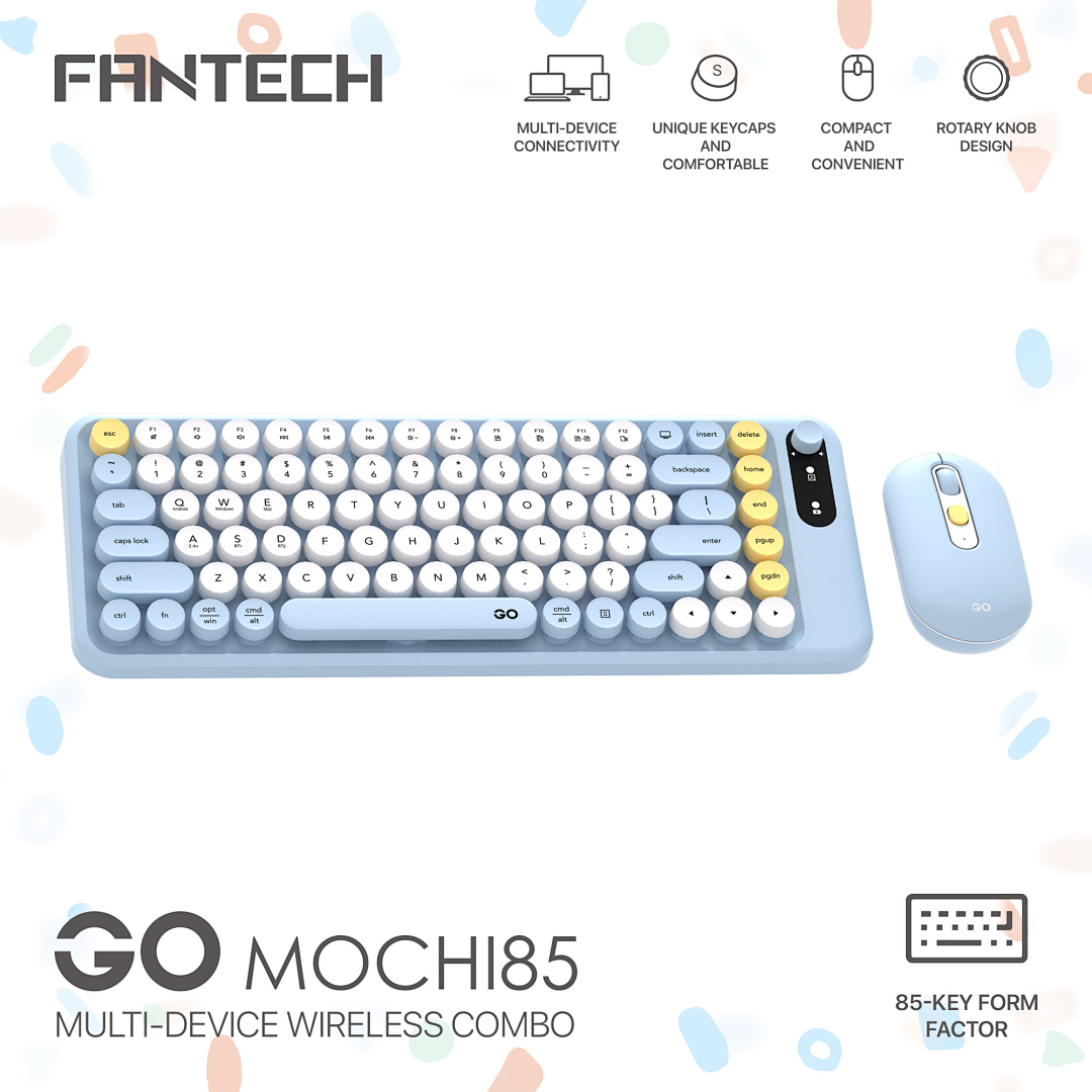 SET BEŽIČNI MIŠ I TIPKOVNICA FANTECH GO MOCHI 85 WK898 PLAVA