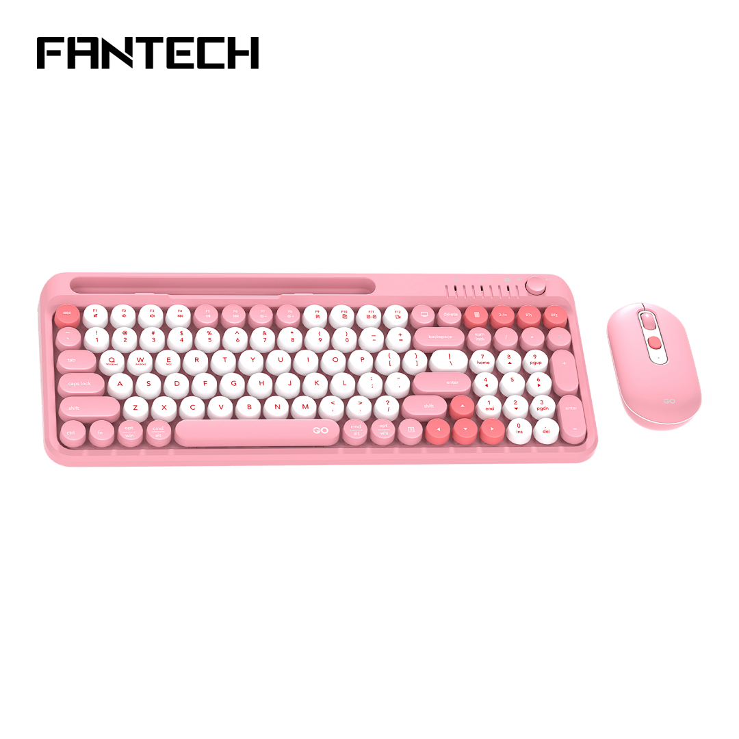 SET BEŽIČNI MIŠ I TIPKOVNICA FANTECH GO MOCHI 101 WK899 ROZA